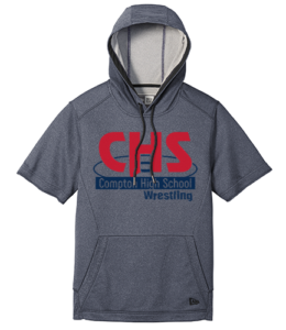 CHS compton high school on grey short sleeve hoodie