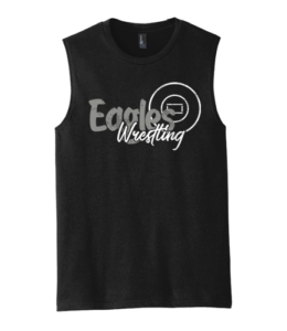 eagles wrestling design on black cut off tank