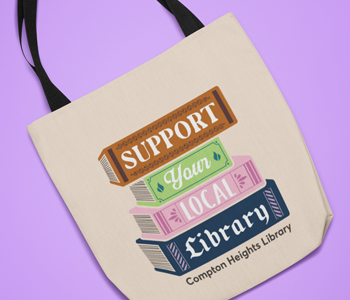 support your local library design on tote bag
