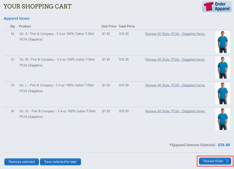 How to Order Transfer Express Apparel
