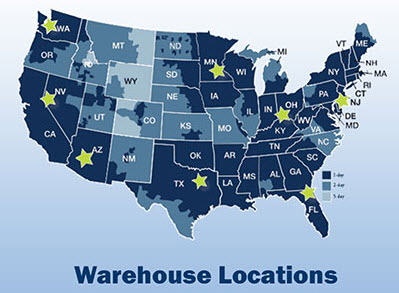 apparel warehouse locations