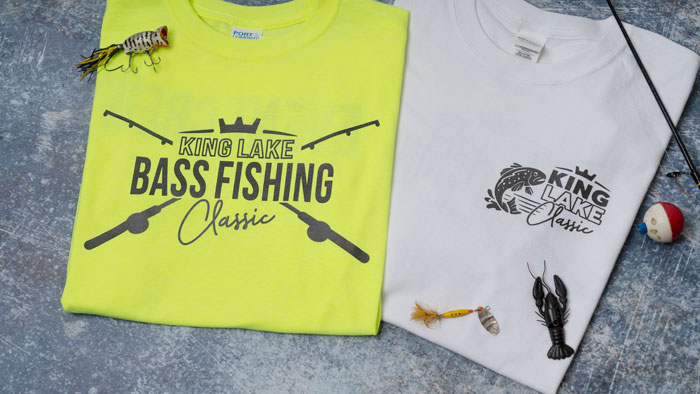 fishing shirt with metallic ink