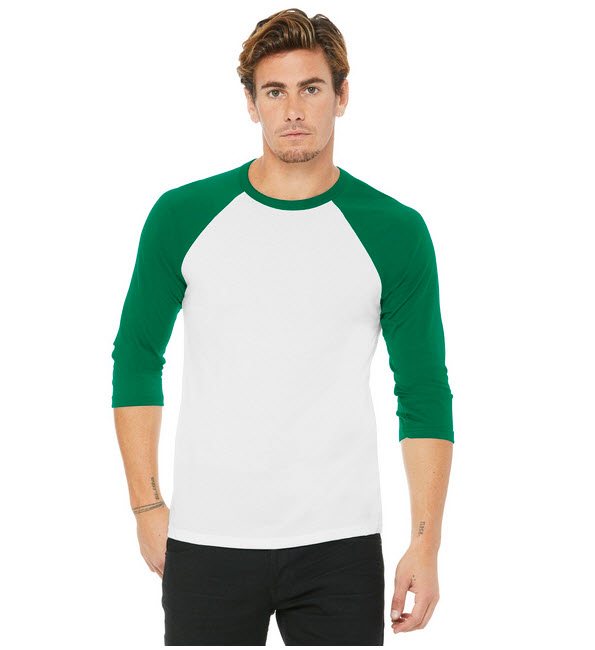 BELLA+CANVAS® Unisex 3/4-Sleeve Baseball Tee