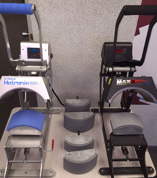 cap heat presses with platens