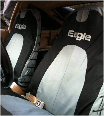 custom transfers heat printed onto car seat covers