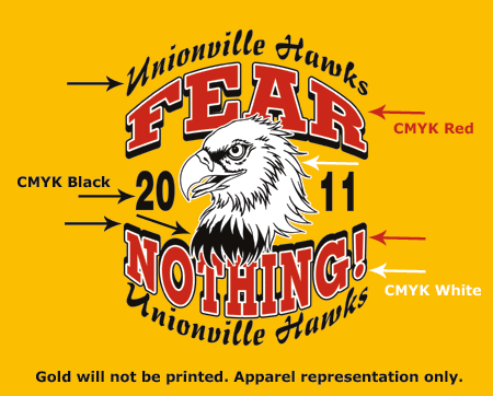 Color placement example for custom artwork