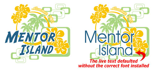 defaulted text design