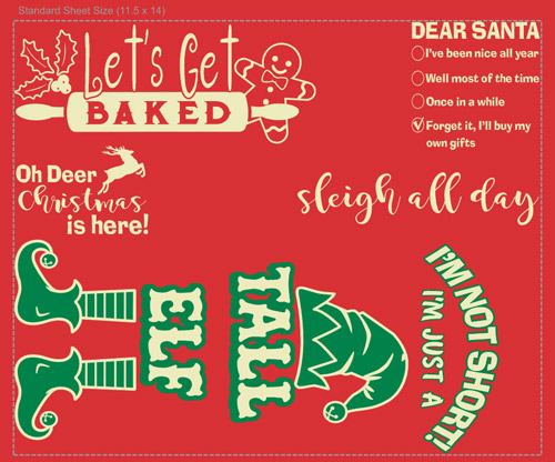 gang sheet with funny Christmas designs