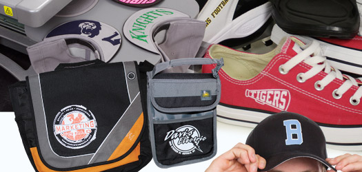 print shoes, caps, bags and more