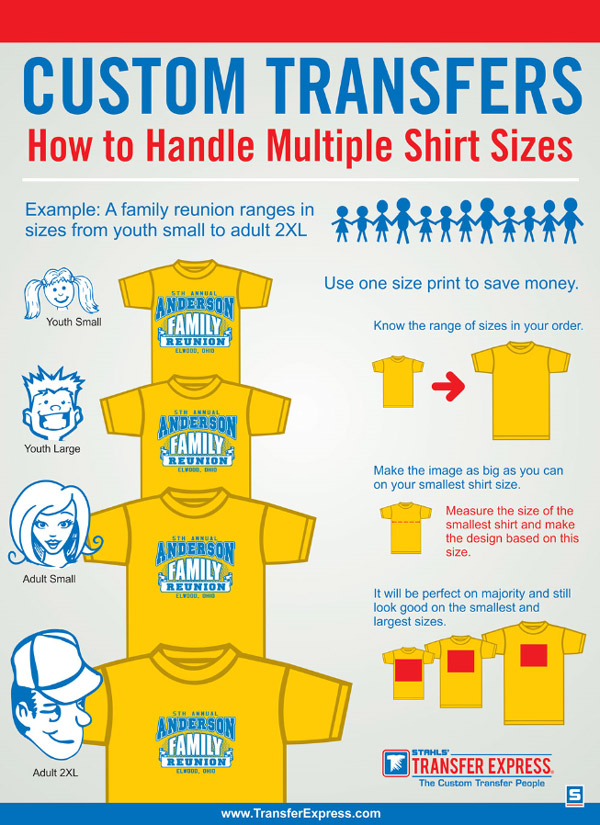 how to handle multiple shirt sizes