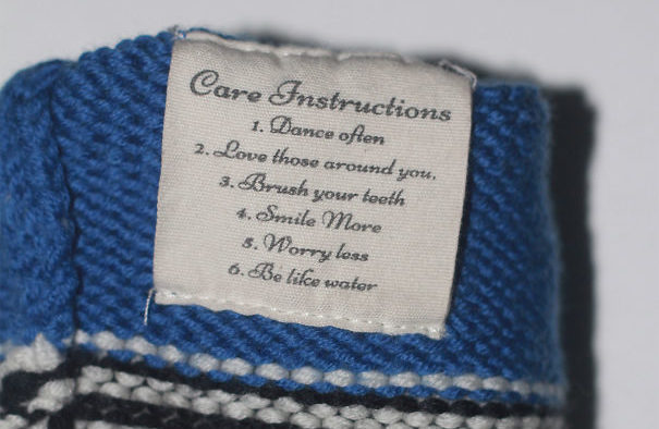 care instructions on shirt tag