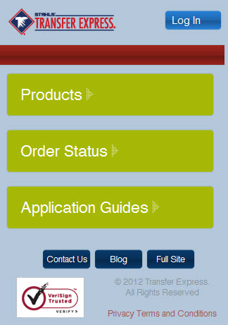 New Transfer Expreess Mobile Site