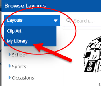 My Library saved designs