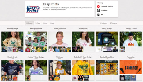 Easy Prints Pinterest Page