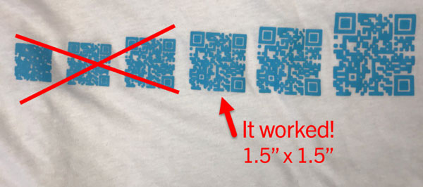 qr code size for screen printed transfers