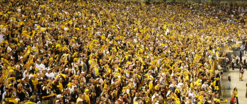 rally towels add team colors in stands