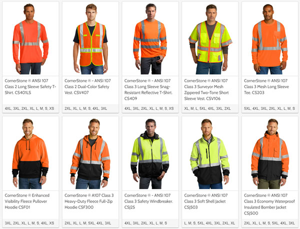 safety apparel for printing