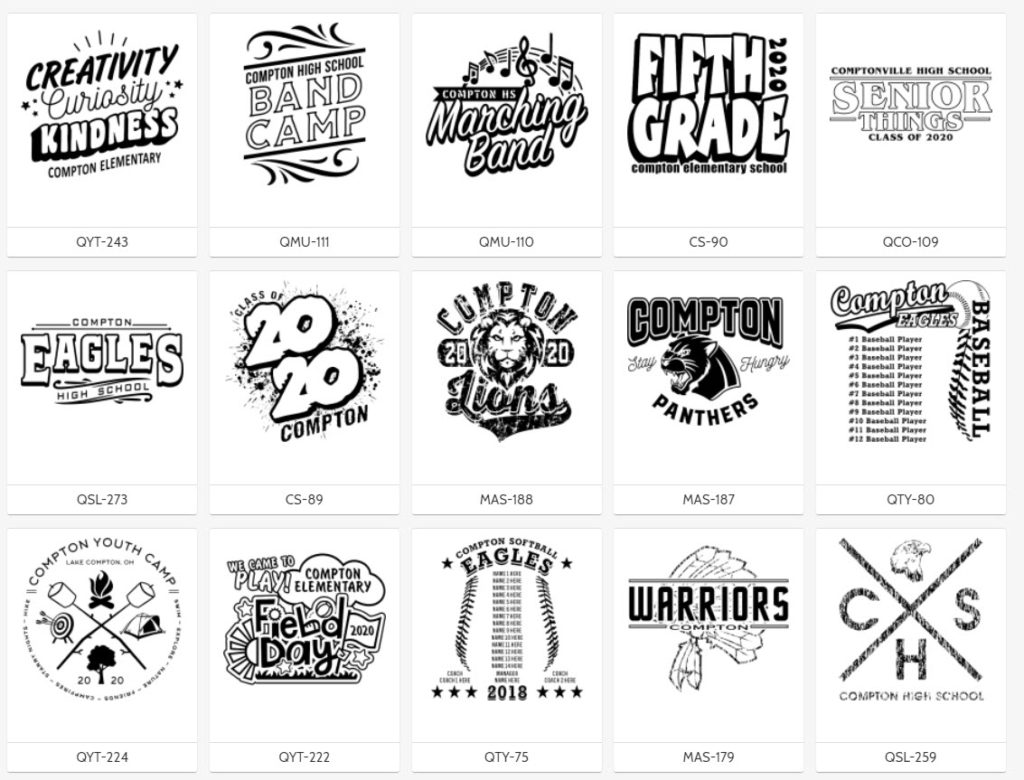 layouts for custom school shirts