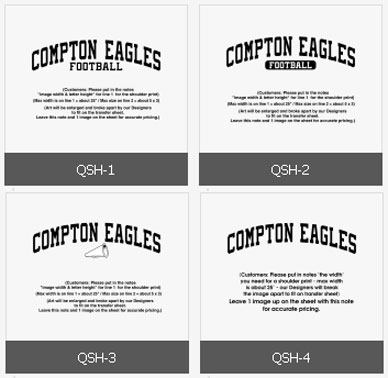 Layouts for Custom Oversized Shoulder Prints