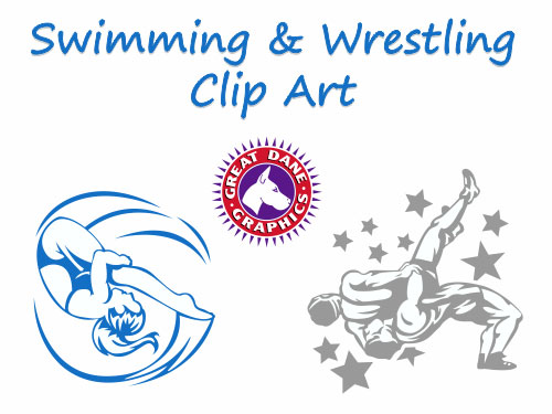 Swimming and Wrestling Clip Art