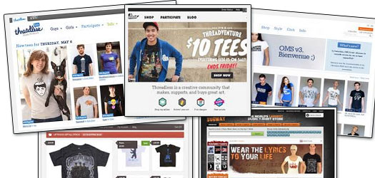 T-shirt website examples