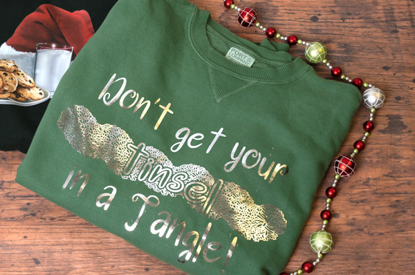 Christmas tinsel sweatshirt