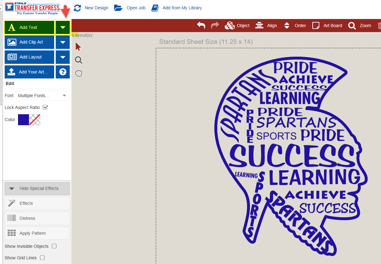 Creating Word Art in Easy View Transfer Express Blog