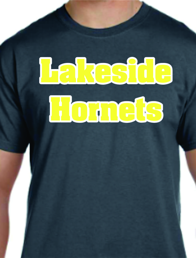 Yellow text with white outline